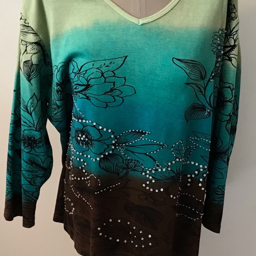 Avanti Casual printed and embellished Cotton shirt